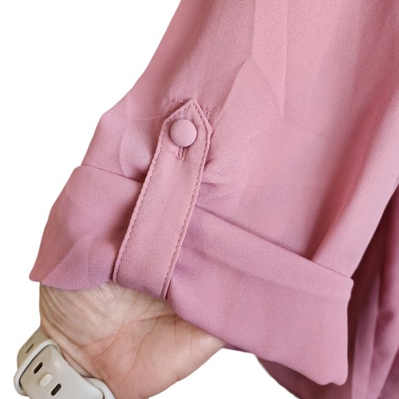 Torrid Harper Womens Pink Georgette Pullover 3/4 Sleeve Blouse Size 3 - Picture 5 of 7